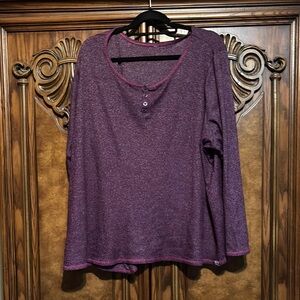 Cacique Purple Long Sleeve Relaxed Blouse (H)